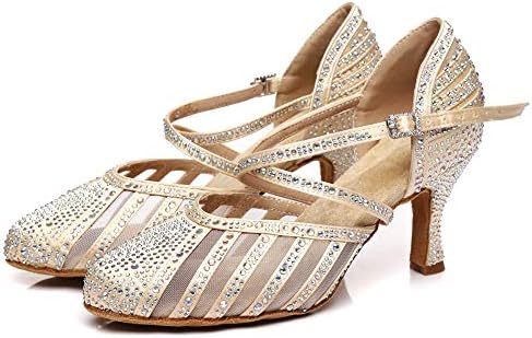 Hipposeus латински и стандардни чевли за танцување за жени салса салса перформанси чевли за танцување, модел L403
