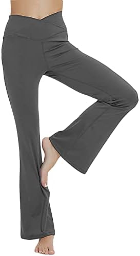 Vogucclosенски женски одблесоци хеланки подигање јога панталони кросовер со високи тренинзи за тренингот за жени за жени