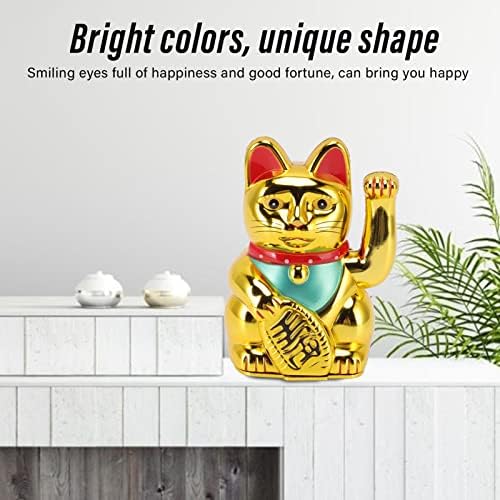 Среќно богатство мачка, јапонска среќна мачка со мавтачка рака, фенг шуи со среќа фигура на мачки, батерија управувана со злато богатство мачко богатство здравство