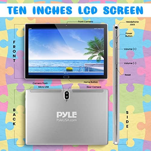 Пајл Детски Таблет Со Игла Пенкало,7 Андроид Таблет со 1080P HD Дисплеј, Двојна Камера, WiFi Компатибилност, Четири Јадро Процесор, 1GB RAM