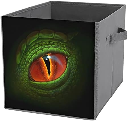 Зелен Змеј Око Склопувачки Коцки За Складирање Ткаенини Кутија 11 Инчни Преклопливи Канти за Складирање Со Рачки