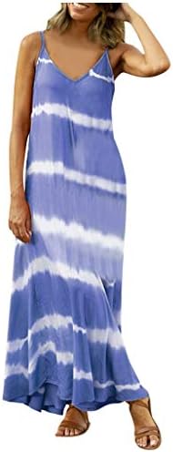Printенски шарени вратоврска печатење бохо макси фустан против вратот лабава обична плажа за замав