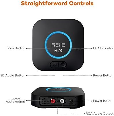 Аудио Bluetooth Приемник, HiFi Безжичен Аудио Адаптер, Bluetooth 4.2 Приемник СО 3D Опкружувачки AptX Ниска Латентност За Стерео Стриминг На Домашна И Автомобилска Музика