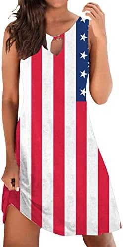 MIASHUI Плус Големина Макси Фустани За Денот На Независноста На Жените За Американски 4 јули Печатени Бохо Секојдневен Фустан Со