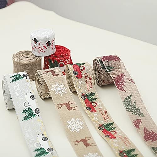 #H5XHO1 Божиќна лента за Божиќни печати 5 см широка лента за украсување на елката лента Божиќна декорација