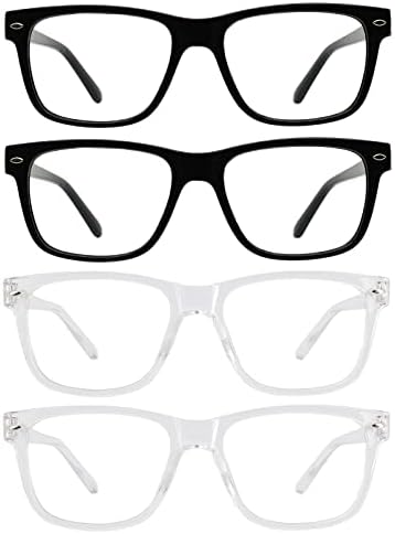 Wemootants 4 очила за читање на пакувања со пролетни шарки, квалитетни читатели на правоаголник за жени мажи 1.0 1,25 1,5 1,75 2,0 до 4,0