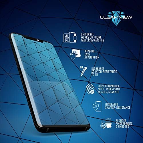 Clearview Заштитник На Течен Стаклен Екран | Опфаќа До 6 Уреди | За Сите Паметни Телефони Таблети и Часовници