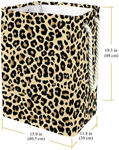 Дизајн на инхомер Леопард ШЕМА 300д Оксфорд Пвц Водоотпорна Облека Ја Попречува Големата Корпа За Перење За Ќебиња Играчки За Облека Во Спалната