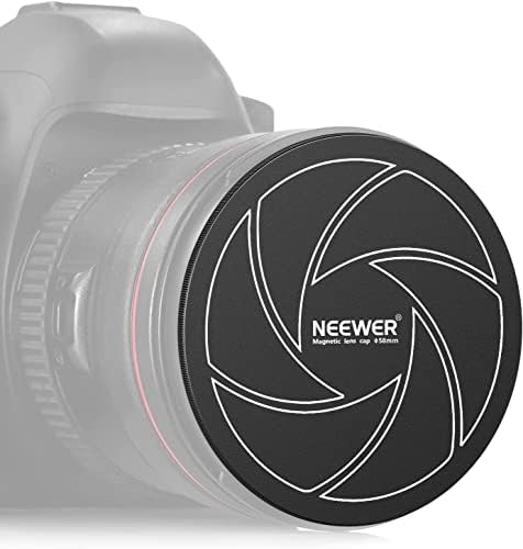 Neewer 58mm магнетна алуминиумска капаче со нишка од 58мм, компатибилен со K&F компатибилен со Kase Neewer 58mm филтри за магнетни