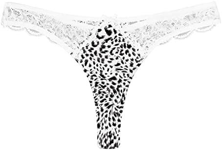 Женски секси чипка за распрскувачи на чипка, снег леопард образец со низок половината што дише беспрекорен шарм залепена долна облека за жени