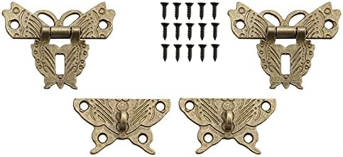 Гроздобер HASP 7 * 6 * 2 Антички ретро гроздобер декоративна брава HASP подлога за заклучување за дрвени кутии за накит