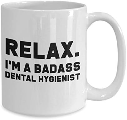 Хигиеничар за заби на Badass, подарок за стоматолошки хигиеничар, хигиеничар за заби за подароци, смешен стоматолошки хигиеничар подарок, кригла од стоматолошки хиги?