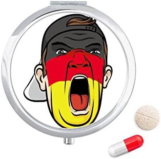 Германија Знаме Шминка На Лицето Глава Вреска Капа Пилула Случај Џеб Медицина Кутија За Складирање Контејнер Диспензерот