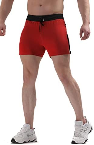 Мајканонг машка вежба за вежбање шорцеви, боди -билдинг опремена обука за обука на атлетски кратки панталони со џебови