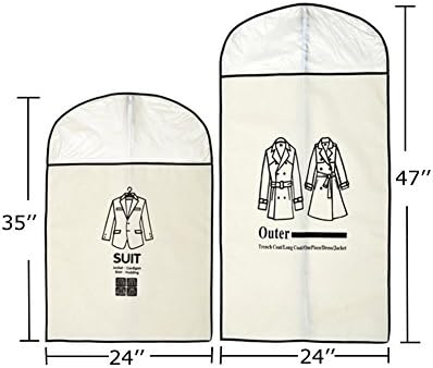 Во кдс Фустан Торби За Облека Што Дишат Складирање или Торба За Костими за Патување со Широк Опсег Јасен Прозорец Пакет од 5, 3 средни и 2 Големи