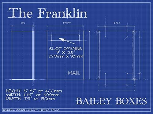 Бејли кутии - масивен капацитет - 15,75 H x 11,75 W x 7,5 D - Поштенско сандаче за заклучување на архитектонско заклучување - Френклин -