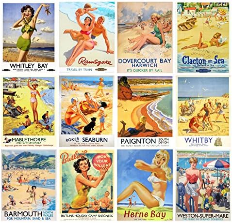 Ѕид Календар 2023 [12 страници 8 х12] Сончев Плажа Пинап Гроздобер Патување Постер