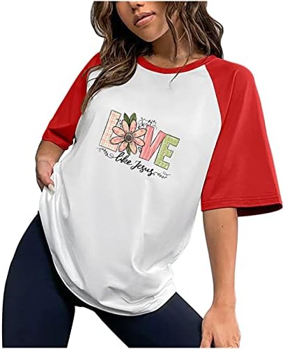 Maseенски модни летни обични маици со екипаж со кратки ракави со кратки ракави, печатење на лебава лабава графика за тинејџери