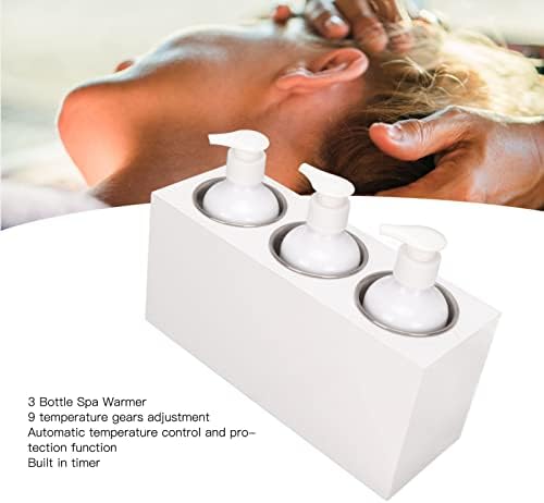 Грејач на масло за масажа, 3 шишиња брзо загревање 9 опрема отстранлив лосион за потопно лосион за потопно греење салон крем за потопло