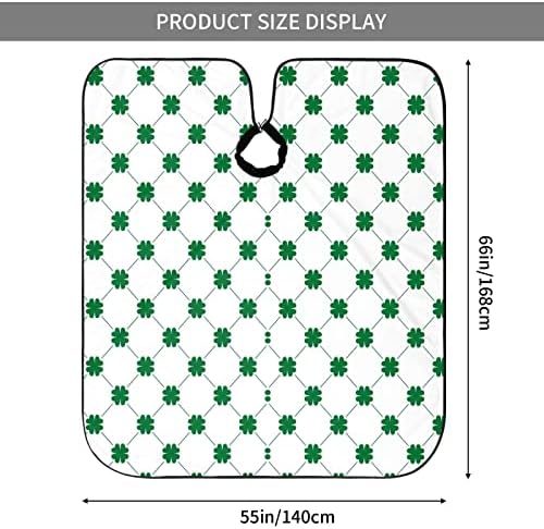 55х66 Инчен Полиестер Кејп За Сечење Коса Сент-Патрик-Ден-Салон За Зелена Трева Берберска Наметка Со Прилагодливо Предвремено