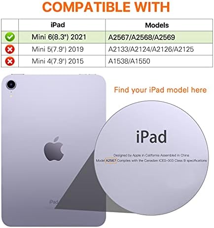 Случајот моко Одговара На Новиот Ipad Mini 6 Случај Со Држач За Моливи, Мека Tpu Рамка Тврд КОМПЈУТЕР Јасен Проѕирен Заден Школка Паметен Капак За iPad Mini 6 2021 Година, Автома?