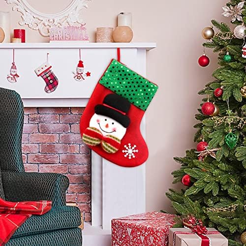 Чорапи со бонбони Мала Божиќна Божиќна торба торбички чорапи за украсување подароци за украсување занаети за занаети со топка виси голема