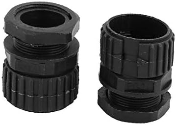 X-Ree 5pcs PG21 28,5 mm Внатрешен дијаметар Пластична кабелска жлезда анти-распрскувачка црна (5 Unids PG21 28.5mm Diámetro Interno Cable de Plástico glándula Anti-Salpicadurars Negro