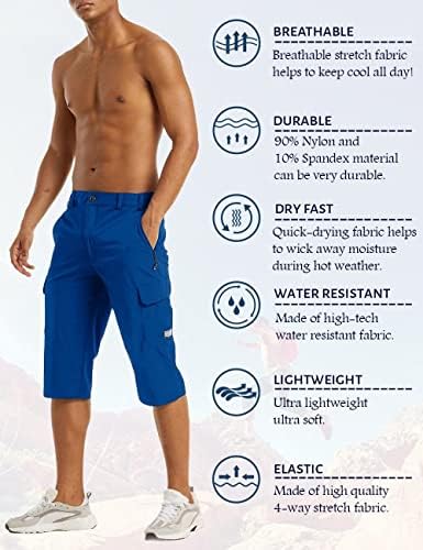 Машка машка вежба за вежбање шорцеви Брзи суви 3/4 капри панталони патенти џебови пешачење за атлетски шорцеви за трчање