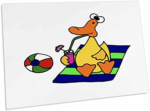 3drose Смешна жолта патка што седеше на пишки за пишки за плажа - Мачиња за подлога за биро место