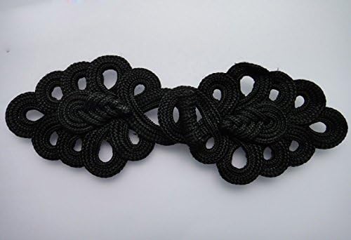 LyRACCES 10PAIR Црна дополнителна голема големина 8in Рачно изработени плетенки за плетенки за шиење кинески затворен јазол Cheongsam Frog копчиња