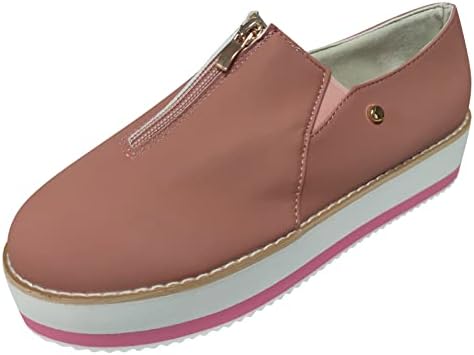 Дами мода солидна боја со ниска врвна платформата за платформа, обични чевли, женски случајни лизгања на чевли со големина 11