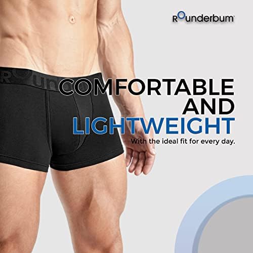 Rounderbum | Менс долна облека - брифинзи за боксери за мажи - Боксер со влошки за подобрување на задникот - Шапер за тело - Подготвена