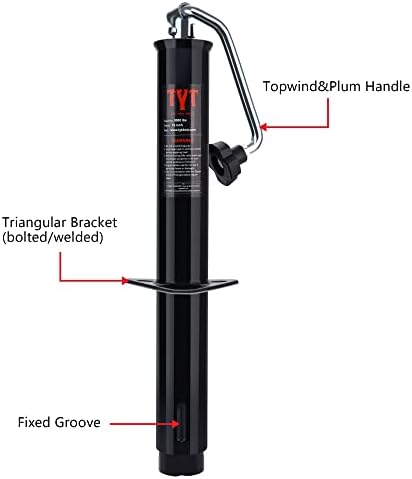 Tyt 5000 lbs приколка за приколка со рамка, Jackек со тешки ветерници со 15 вертикално патување за RV, кампер, јазици за приколка за комунални