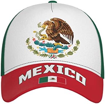 Мексико знаме Мексиканско бејзбол капа 3Д целосен принт за возрасни унисекс прилагодливи капаци на патриотски капаци на ХАТ Фудбал