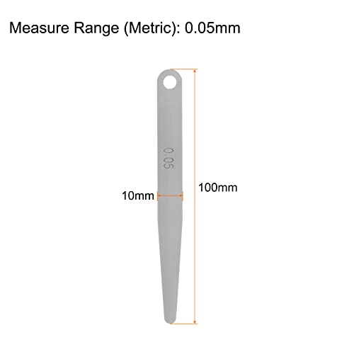 Харфингтон 5 парчиња единечен сечило за чувство на мерач на мерачи од 100мм должина од не'рѓосувачки челик метрички јаз Метри за мерење за