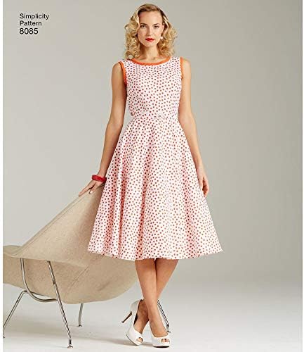 Едноставност 8085 1950-ти Гроздобер мода за модни модели за шиење на облекување на жени, големини 14-22