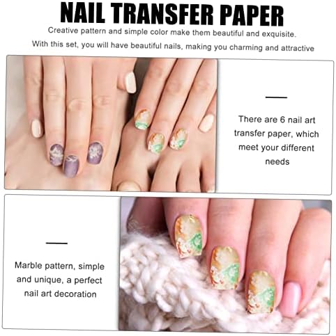Fomiyes 6pcs нокти за убавина хартија јапонски украси украси за нокти девојки налепници мермерни нокти трансфер на нокти фолија хартија