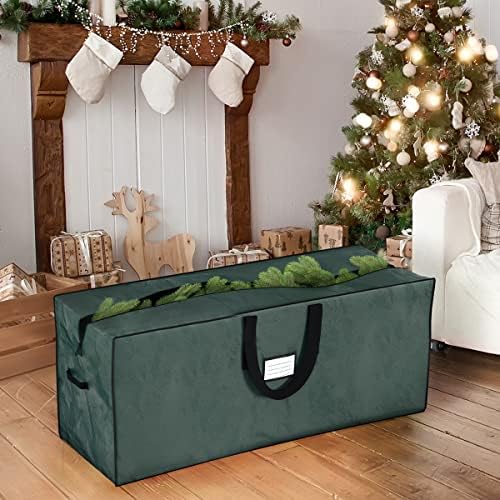 Торба за складирање на новогодишни елки 2 пакувања до 7,5 нозе вештачки дрвја-заштитуваат украси за одмор и надувување од влага и оштетување