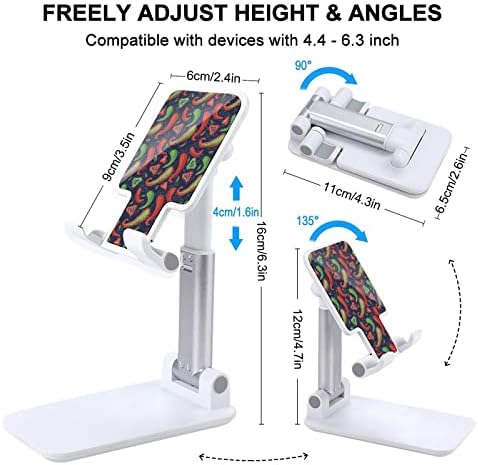 Чили пиперка со рамен мобилен телефон, прилагодлив прилагодлив држач за мобилен телефон Десктоп Док, компатибилен со таблети за прекинувач