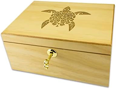 Снабдување со Хакуна-Врежана Дрвена Кутија За Складирање Заклучување - Декоративна Кутија За Подароци-Стилско, Безбедно Складирање За Тарот,