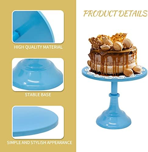 Пнбо 3 парчиња Тркалезна Торта Стои - Сина Мала Торта Штанд Сет-Торта Дисплеј Стои За Десерт Маса-Торта Чинија За Роденденски Забави На