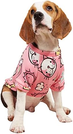 Qwinee Cartoon Graphic Dog Dog Sweatshirt Cat Mailt Wart Cog Compery за мали средни кучиња кученце маче розово мало мала