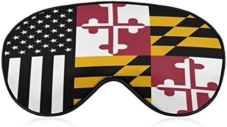 Американска маска за спиење на знамето на Мериленд со прилагодлива лента меко око затемнување за затемнување за следење за патување