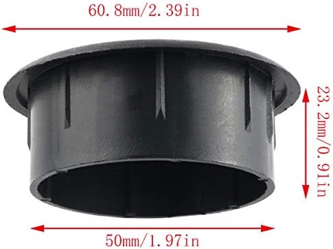 E-Outate West Grommet Black 2inch /50mm жица за кабел за кабел за капаци на кабел за кабел за канцелариски компјутер