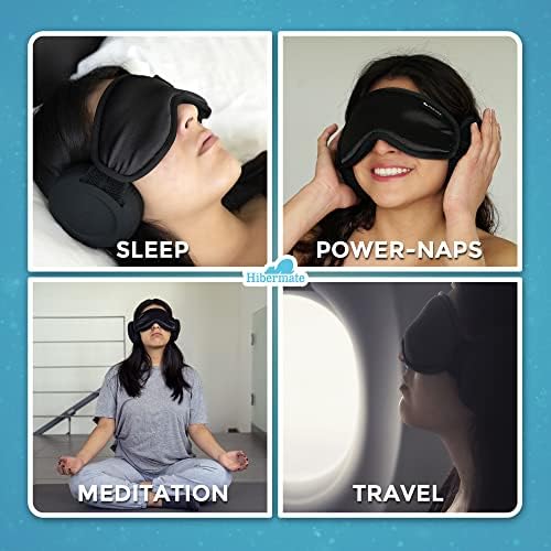Хибермат Ушни Пригушувачи за Спиење. Луксузна Маска За Очи со Ушни Пригушувачи за Спиење. Ги намалува Звуците во Бучни Средини,