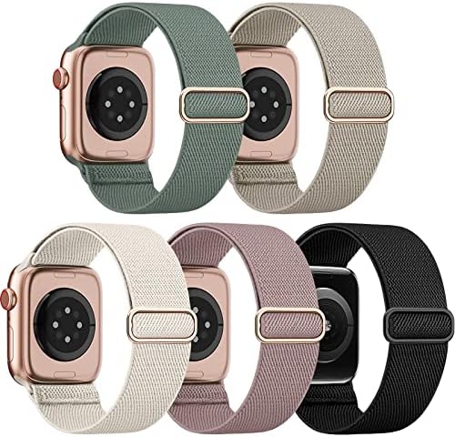 EOMTAM 5 пакет плетенки затегнати ленти за прилагодување 5 пакувања затегнати најлонски најлон компатибилен за опсегот на Apple Watch