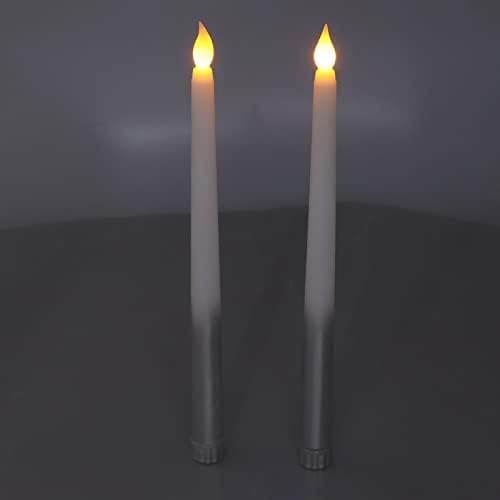 Mothinesso 2 парчиња водени од свеќички, треперејќи без запалени лажни свеќи, батерии електрични долги свеќи стапчиња Декоративни свеќници
