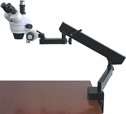 Amscope SM-6ty Професионален Тринокуларен Микроскоп За Стерео Зумирање, Wh10x Окулари, 7x-90X Зголемување, 0,7 X-4,5 X Зум Цел, Амбиентално Осветлување, Стегање Артикулирачки Држа?