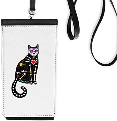 Црна мачка коска срце Ноќта на вештерките терористичка атмосфера Телефонска чанта што виси мобилна торбичка црн џеб