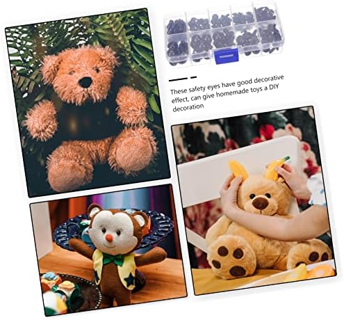 Sewacc полнети животни 284 парчиња играчки безбедни за кукли и DIY црни пластични очи што прават мечки занаети проекти безбедносни мијалници